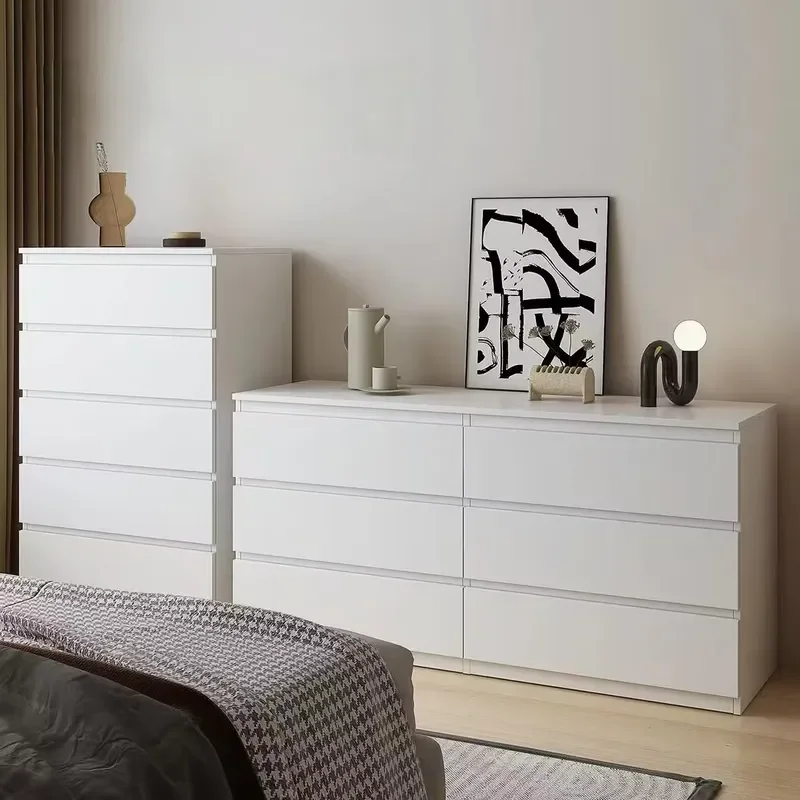 Solid Wood Five-Drawer Chest Drawers Minimalist Modern Bedroom Living Room Storage Cabinet Multi-Tiered TV Unit China
