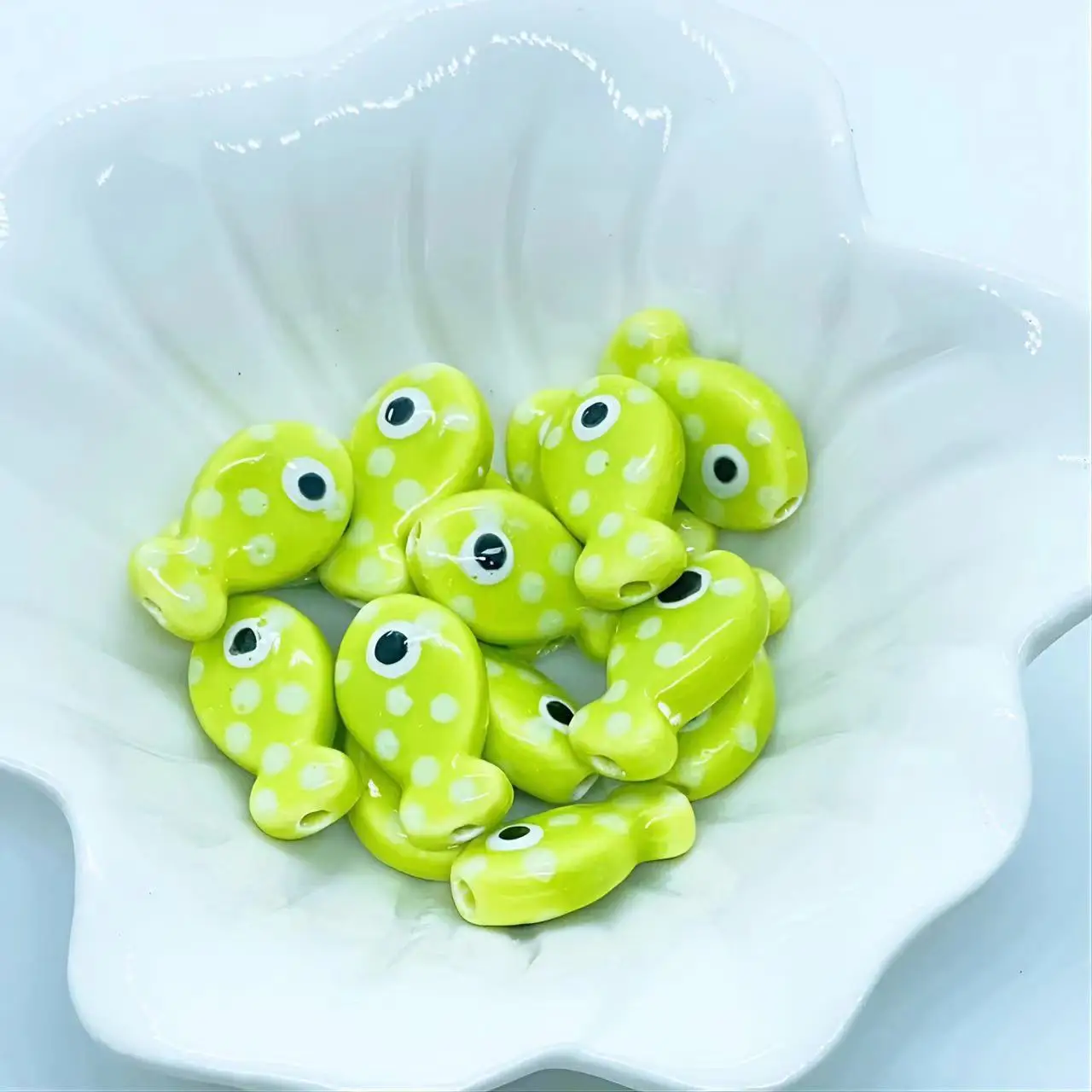 10pcs 11x18MM Fashion Fish-shaped Ceramic Beads For Jewelry Making DIY Bracelet Necklace Porcelain Beads Jewelry Accessories