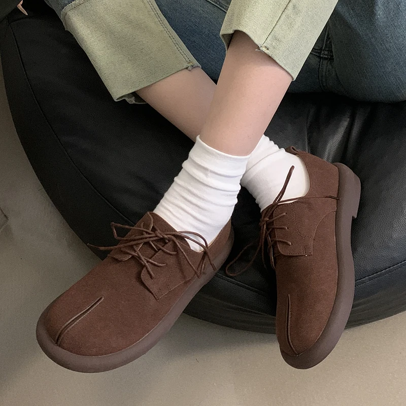 Sneakers Women Shoes Leather Loafers Shoes For Women Comfortable Slip On Shoes Hand Sewing Thread Mom Shoes Zapatillas De Mujer