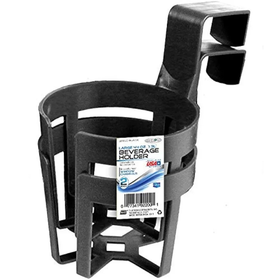 Large Plastic Cup and Beverage Holder, Black, 44oz 3.5L,Pack of 2