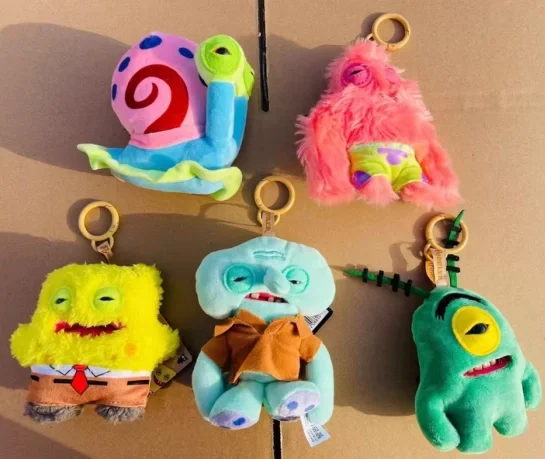 Originele Fuggler Grappig Lelijk Monster Spongebob Squarepants Serie Knuffel Collectible Sleutelhanger Hangende Tas Charme Ornament Geschenken