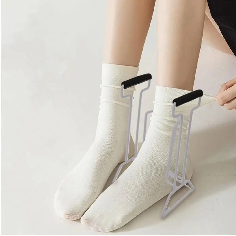 Curved Plastic Frame Sock Aid Helper Long Pull Straps Fine Workmanship No Bending Sock Putting Assist Tool