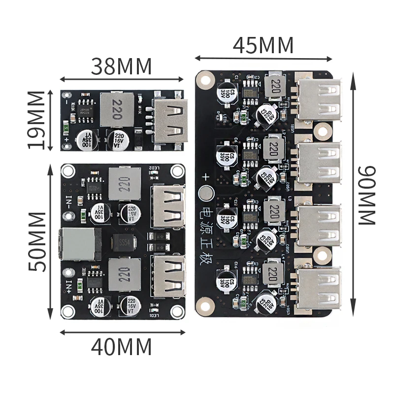USB QC3.0 QC2.0 DC-DC Converter Charging Power Step Down Buck Module DC to DC 5V 9V 12V 24V Fast Quick Charger Circuit Board