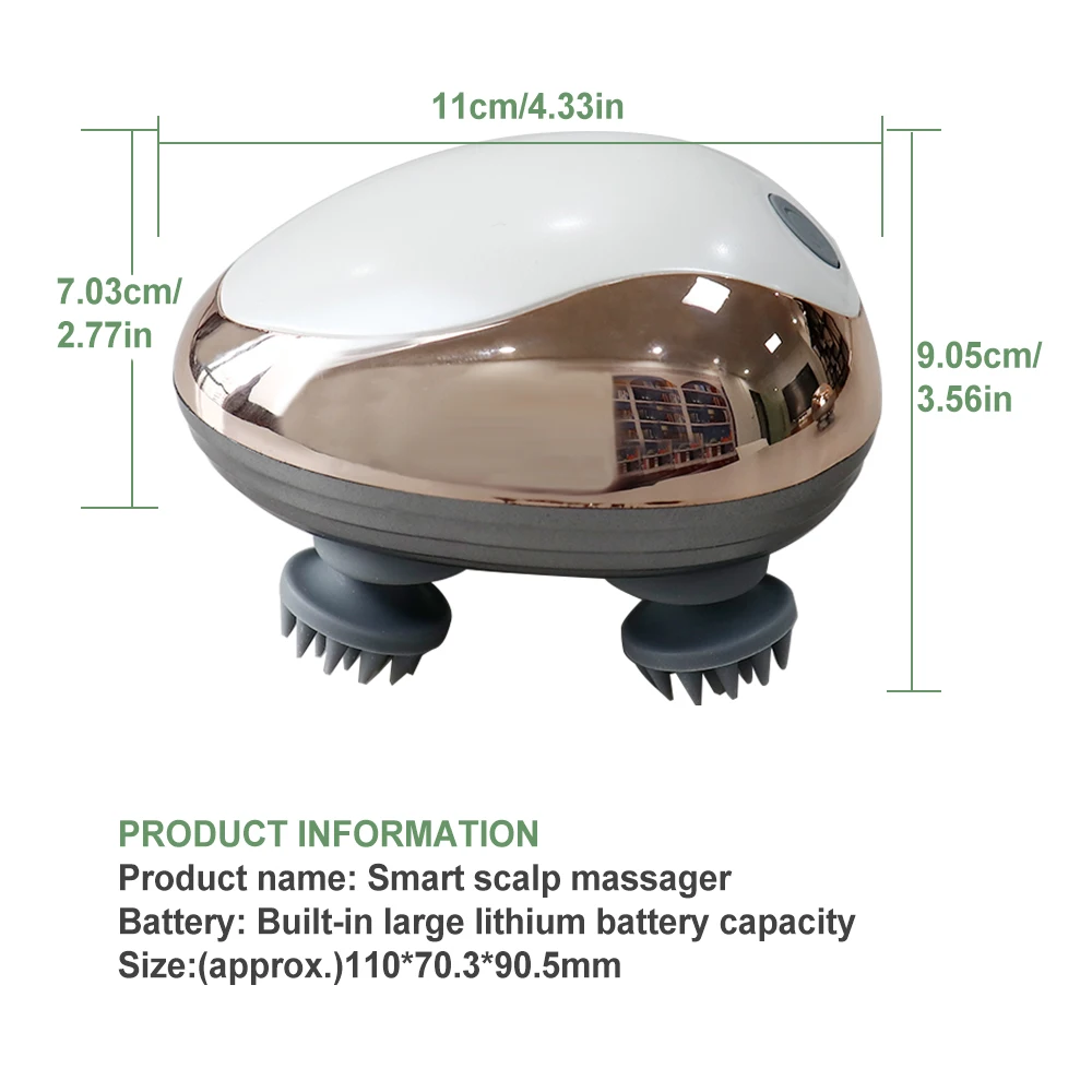 Multi-Purpose Electric Head Massager Scalp Vibration Scalp Massager  Kneading Head Massage Machine Daily Relax Rechargeable