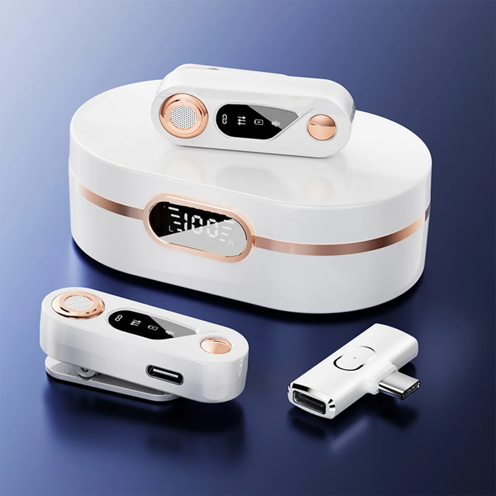 2.4G 무선 마이크 전문 옷깃 마이크 클립 마이크 듀얼 디지털 소음 감소 지연 없음 플러그 플레이