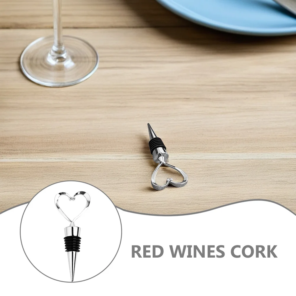 

5pcs Heart Shape Wine Stopper Plastic Food Grade Silicone Bottle Plug Rustproof Party Bar Restaurant Kitchen Barware