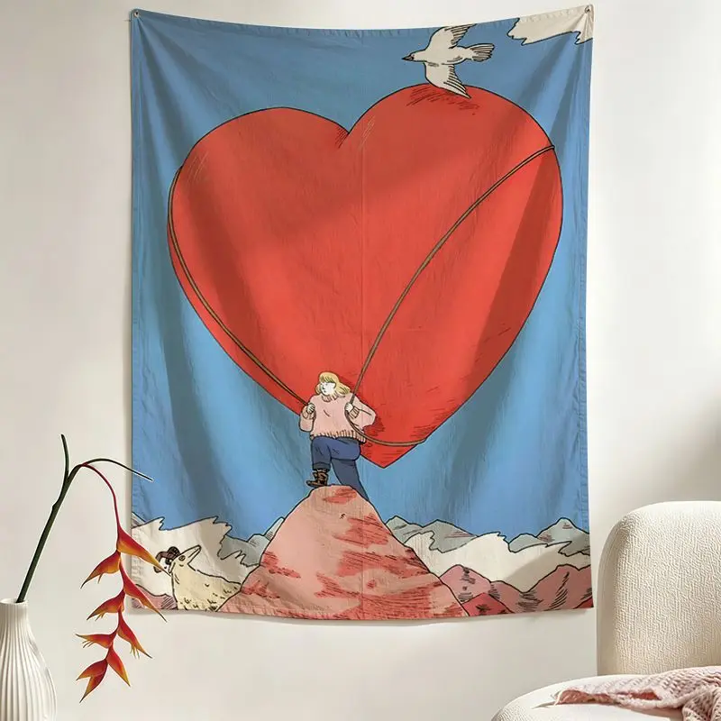 VIKAMA Art Heart Hands Tapestry Wall Hanging, 6 Designs, Wall Decor for Bedroom Living Room Dorm
