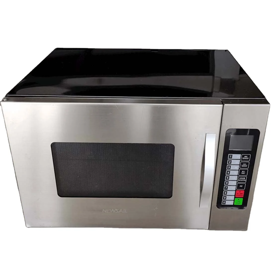 

NEWSAIL Коммерческая микроволновая печь высокой мощности 2 кВт, высокая емкость, быстрый нагрев, серебристая, нержавеющая сталь, 2000 Вт, бесплатные запасные части 2000