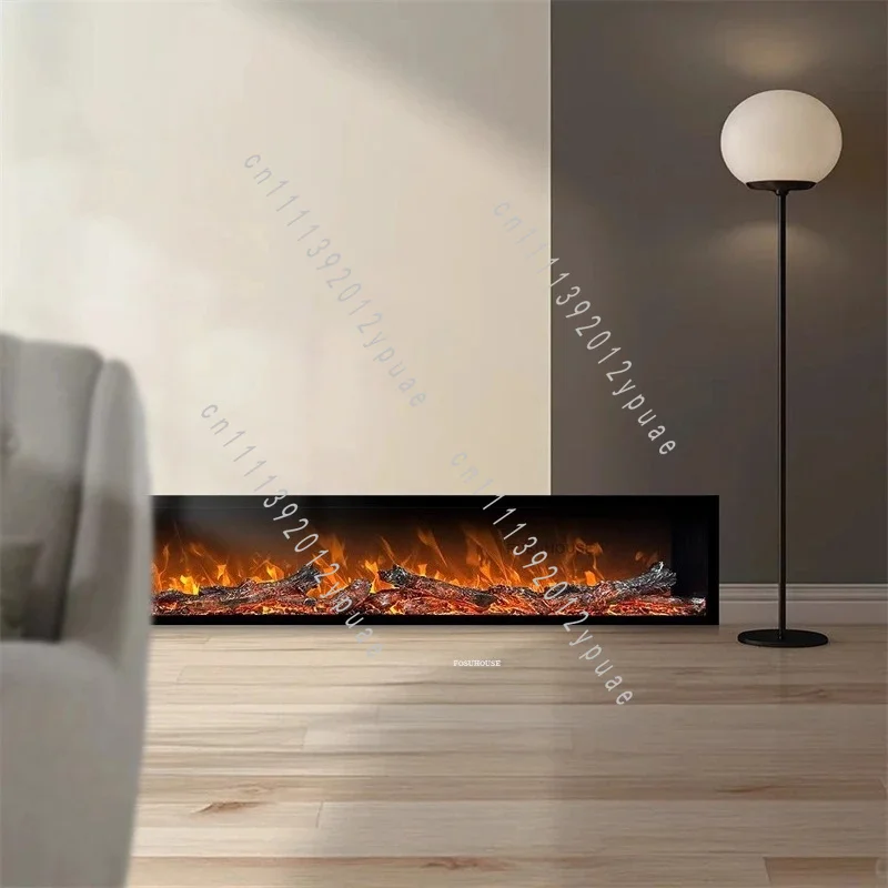 Luxury European Simulated Fireplace, Built-in Fake Flame Heater Smart Humidifier TV Cabinet for Living Room Indoor Home Decor