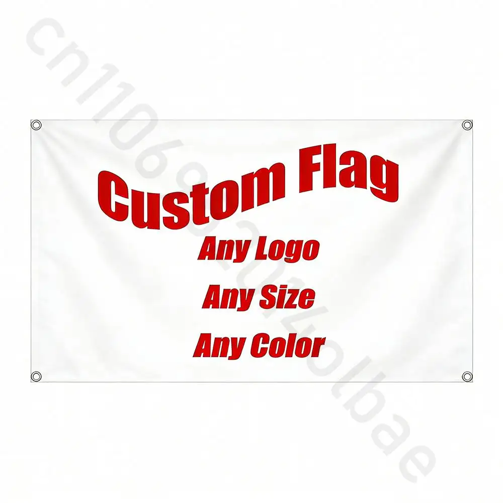 

Custom Flag For Company Advertising Logo Sport Outdoor Banners Brass Grommets Promotion Decoration