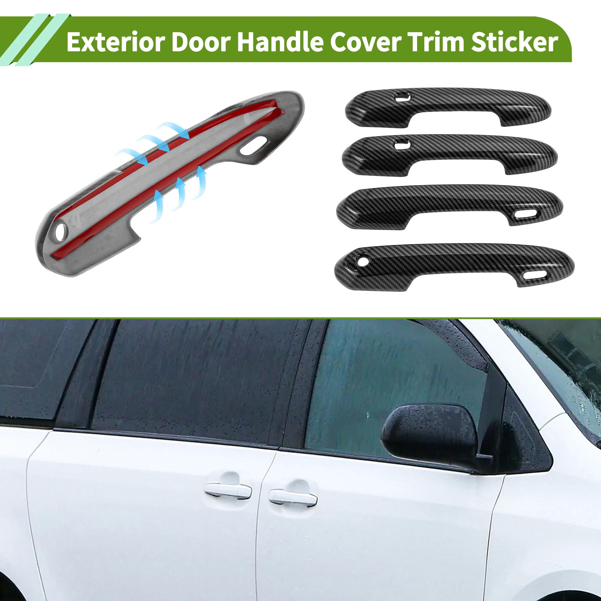 

Накладки на внешние ручки дверей UXCELL для Toyota Sienna 2021-2025, черные, из углеродного волокна, 1 комплект