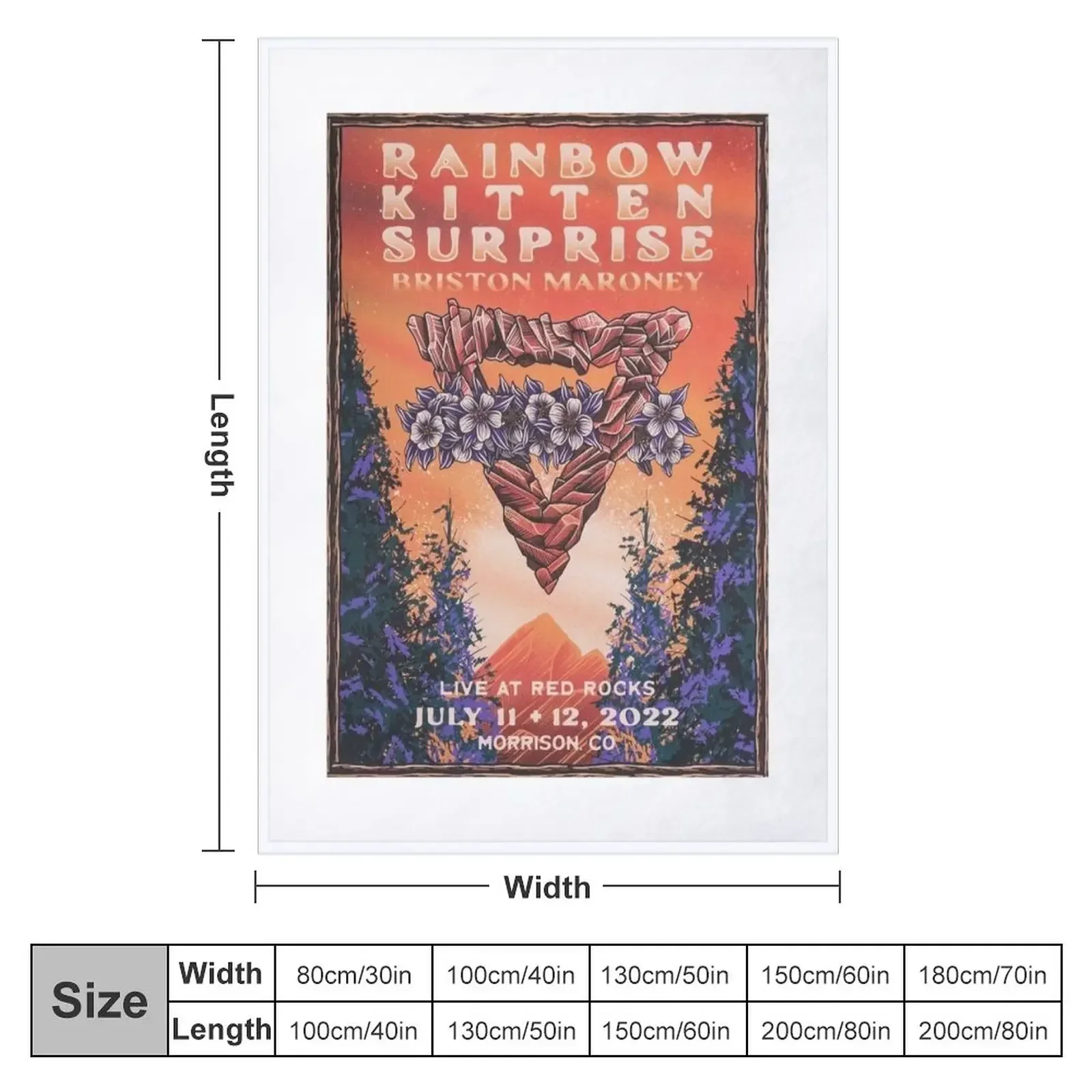 Rainbow Kitten, Surprise, At Red Rock, magical, moon, green, magic Throw Blanket