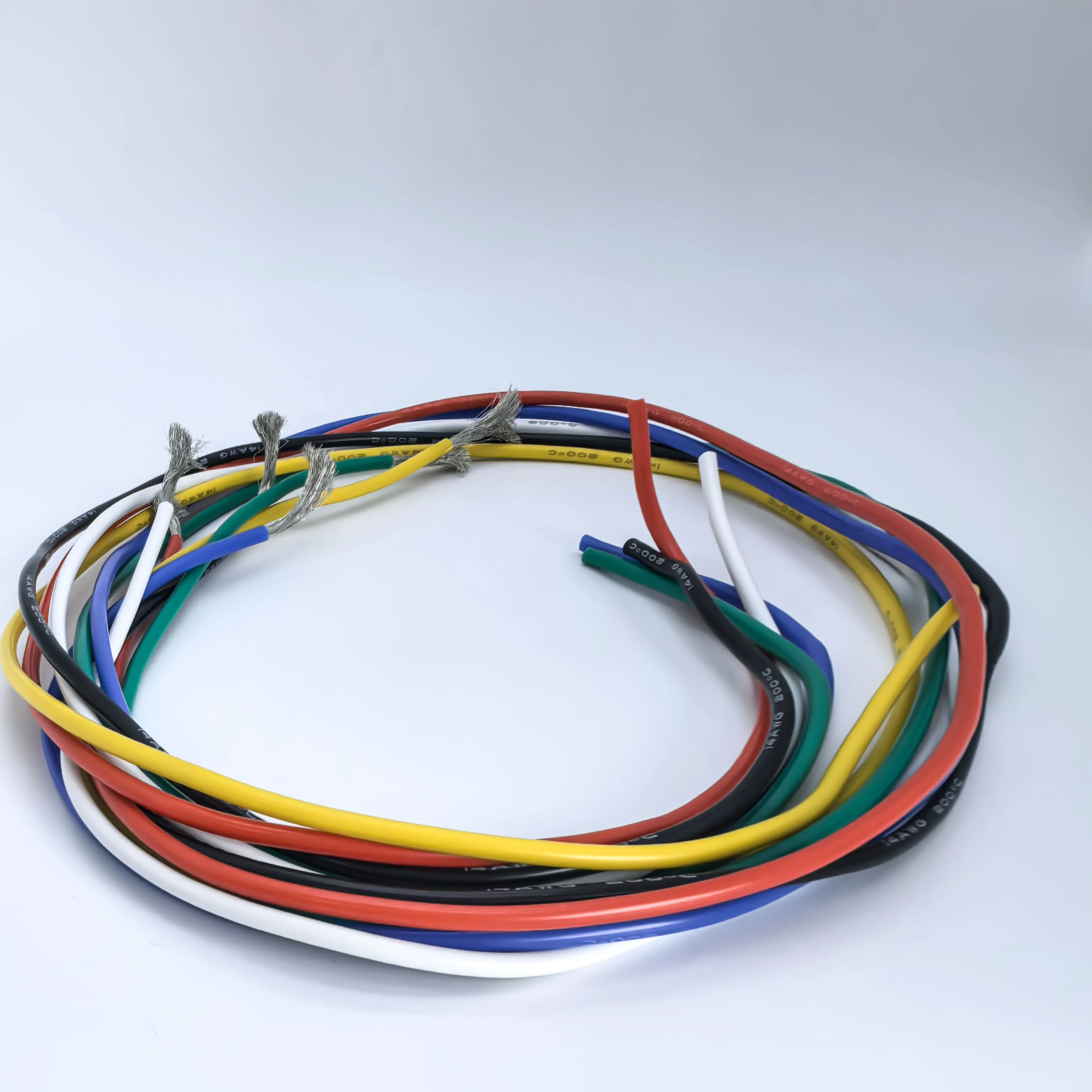 Kit de cables de conexión de cobre estañado trenzado, 6 colores, calibre 16-18-20-22-24-26-28-30, rojo, negro, amarillo, azul, verde y blanco