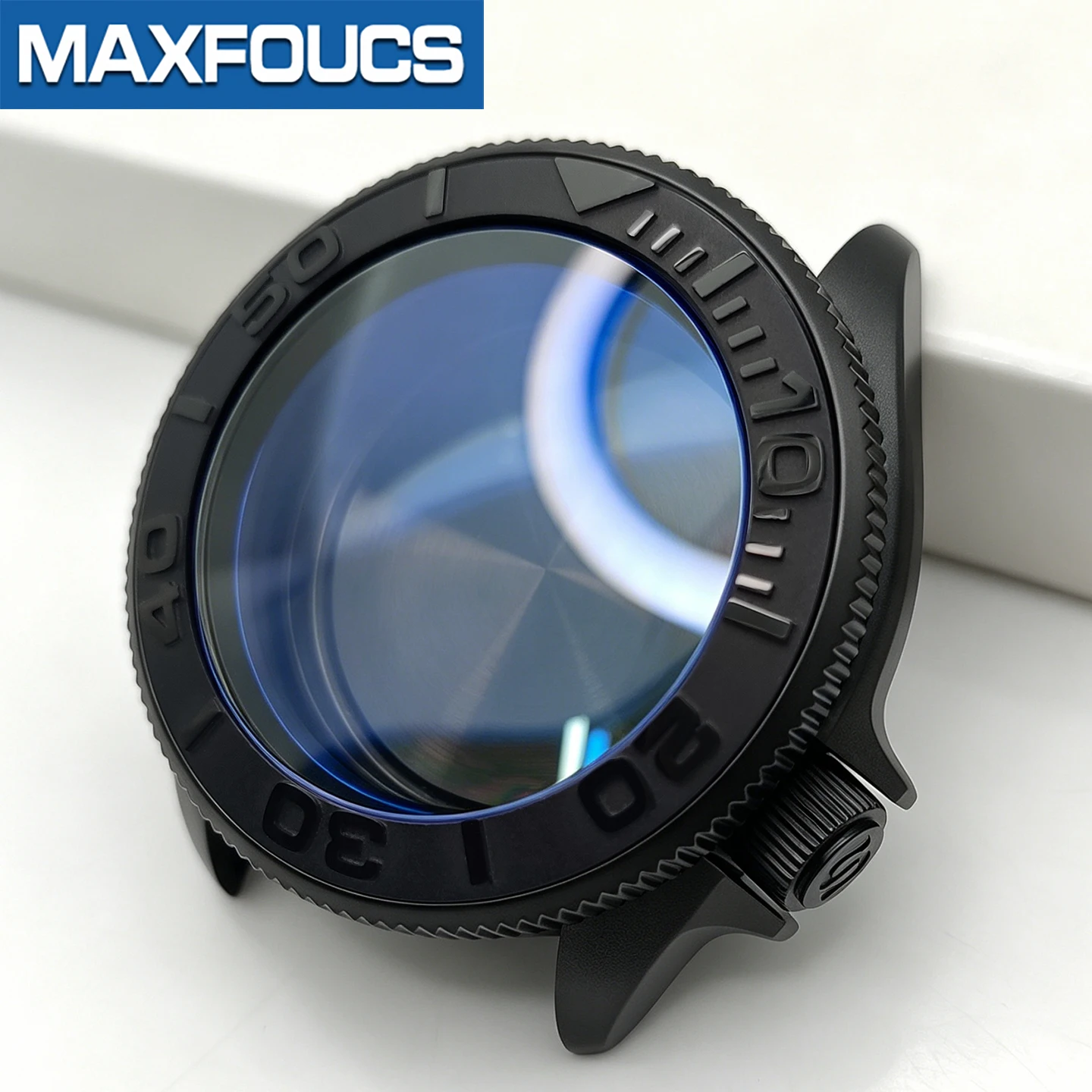 MM300 SKX 3.8 Uhrengehäuse-Set Schwarz Matt Passend für NH35/NH36/NH34 MOD Uhrengehäuse-Teile Saphirglas-Einsatz Lünette Maßanfertigung – Detail 9