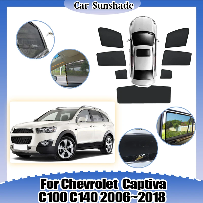 For Chevrolet Captiva C100 C140 2006~2018 Sun Shade Windshield Window Visor Breathable Window Mesh Anti-mosquito Car Accessories