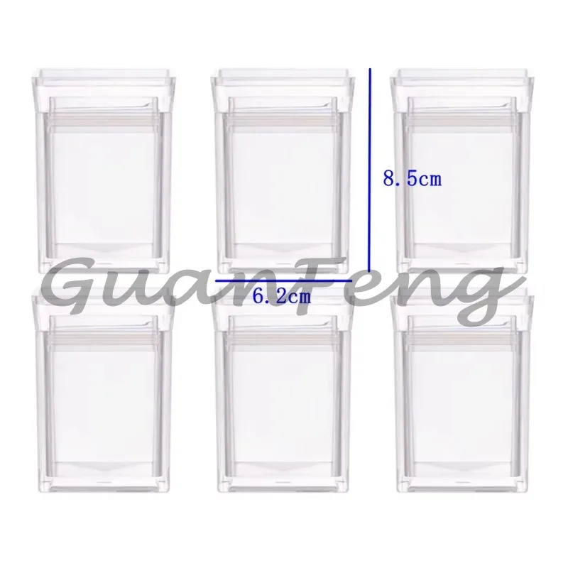 Shatterproof Transparent Acrylic Spice Bottle, 150ML Square Desktop Seasoning Jar, 6/12 Pack Kitchen Spice Container