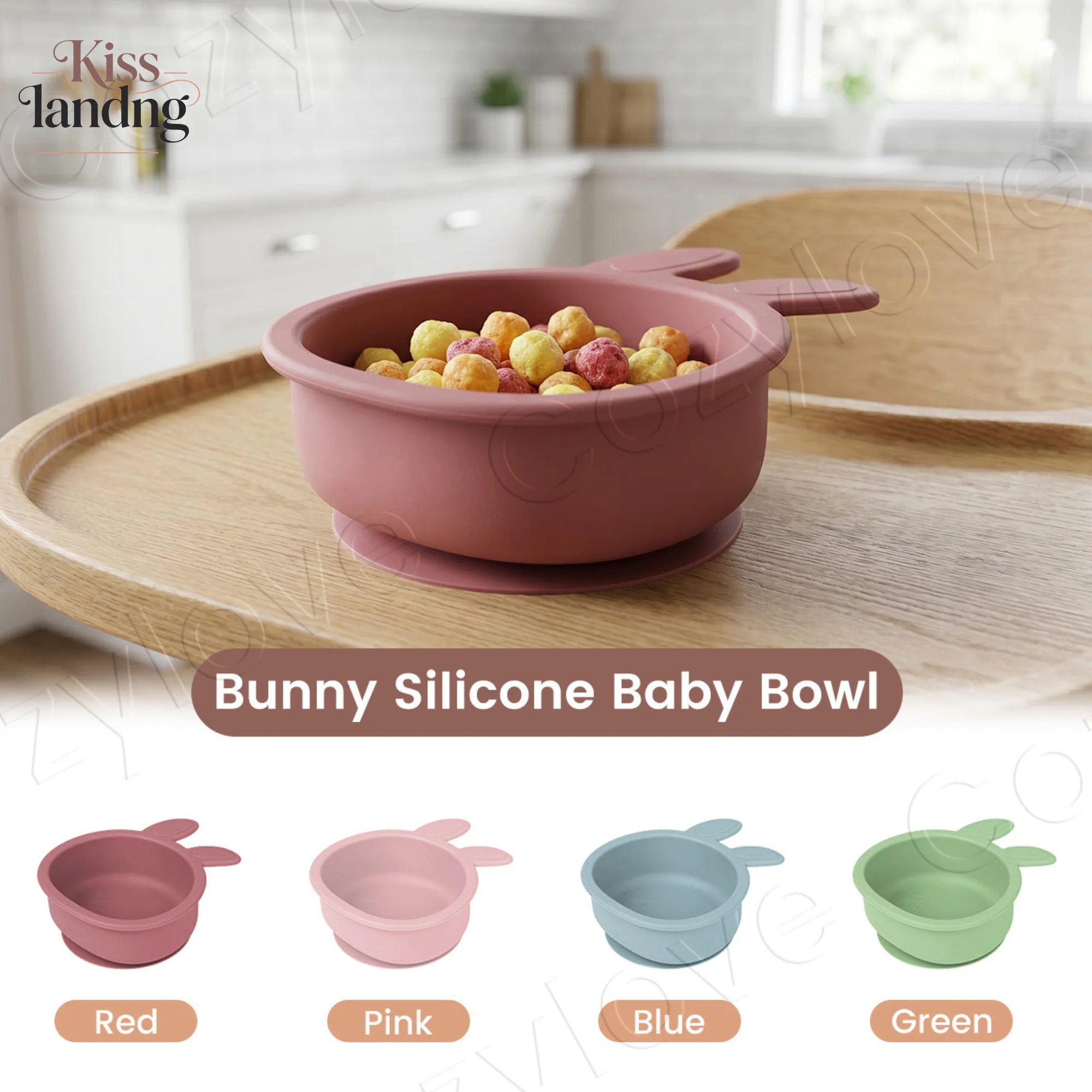 Silicone Suction Bowl - Sevimli Tavşan Kulaklı Silikon Bebek Vakumlu