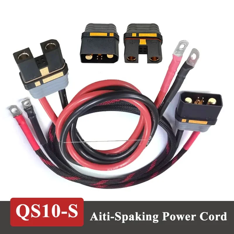 Anti-sparking QS10-S Connector Cable 180A 6AWG 16 Square Split Line Lithium Battery Power Cord Male Female Plug with Wire