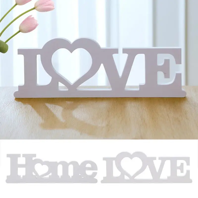 Home Decorative Signs Delicate Home And Love Word Table Sign Modern Letter Logo Ornament For Table Desktop Home And Office Decor