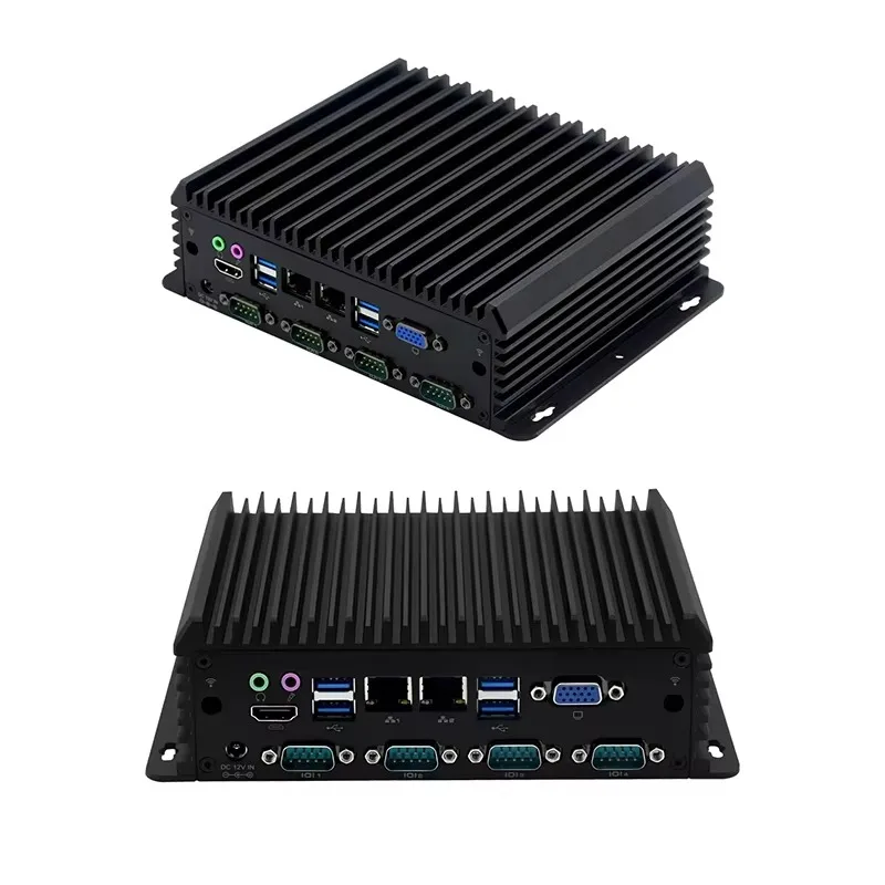 Mini Computer Industrial Fanless All Aluminum Dustproof Desktop Computer Box Embedded Computer