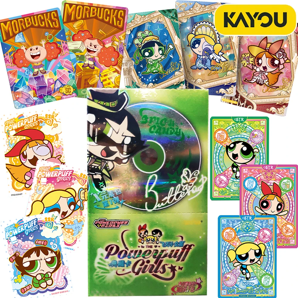 مجموعة بطاقات KAYOU The Powerpuff الأصلية للفتيات، رسوم متحركة كوميدية، شخصية كرتونية جميلة وأنيقة، هدية بطاقات الأميرة