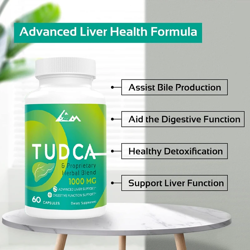 TUDCA Liver Support Supplement - TUDCA Bile Salt and Milk Thistle Herbal Mix Formula for Liver Cleansing and Repair