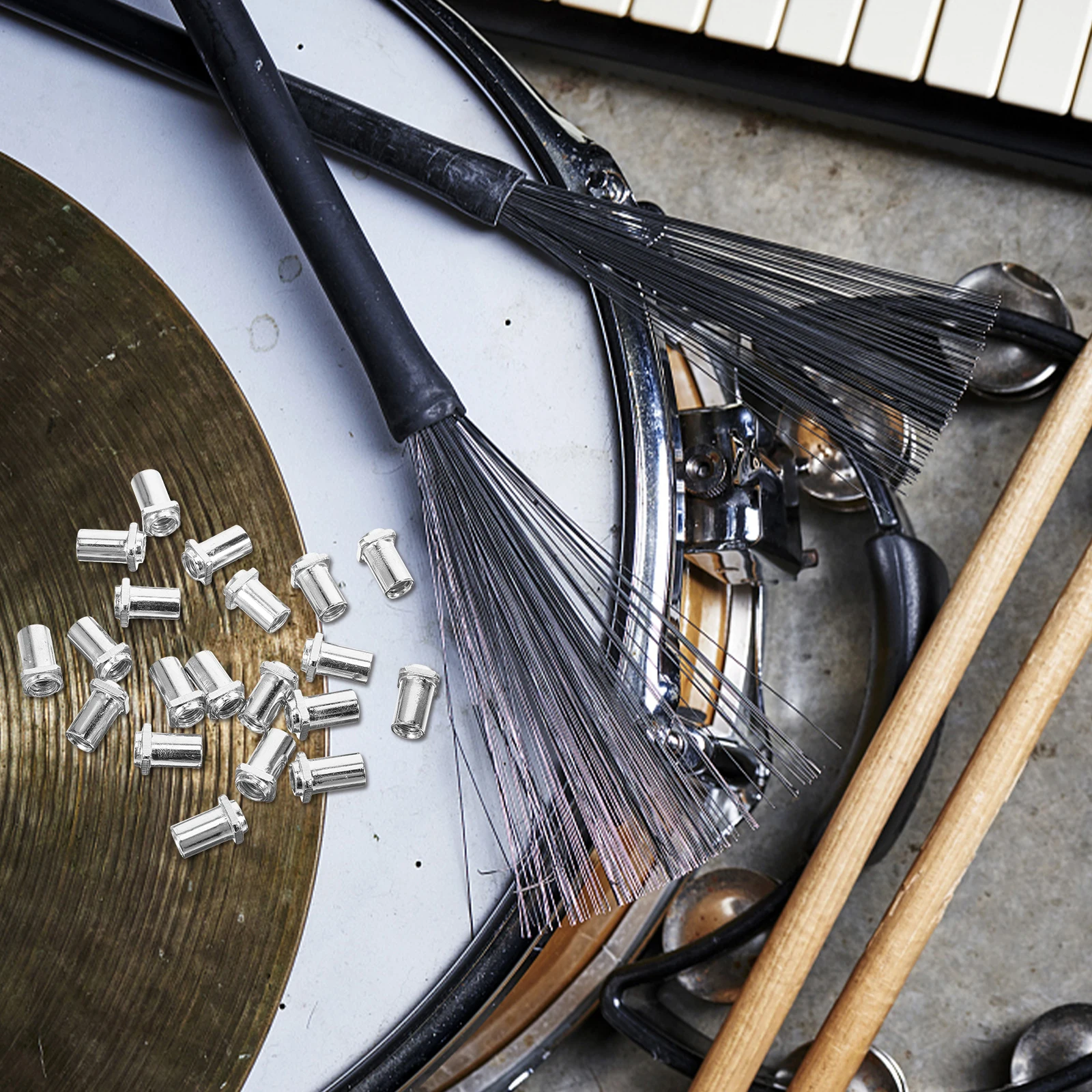 

20 Pcs Drum Screw Nut Tension Rod Nuts Swivle Snare Swivel Tool Bass Lug Iron Parts Tuner Spare