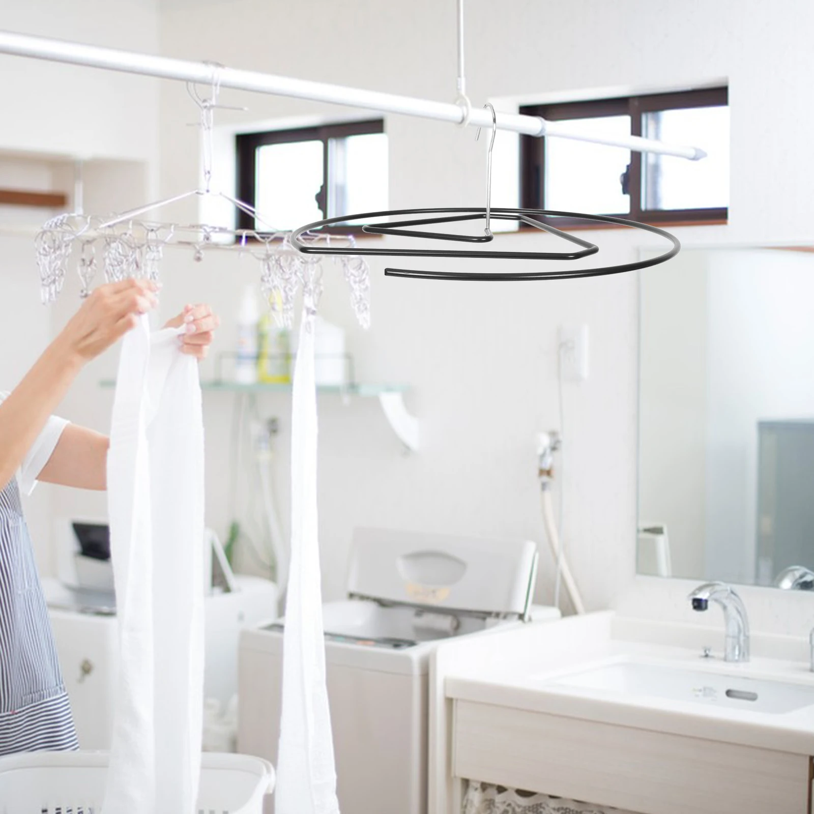 

Spiral Clothes Drying Rack Iron Quilt Blanket Hanger Space Saving Laundry Stand Indoor Home Drying Rack for Sheets Towels