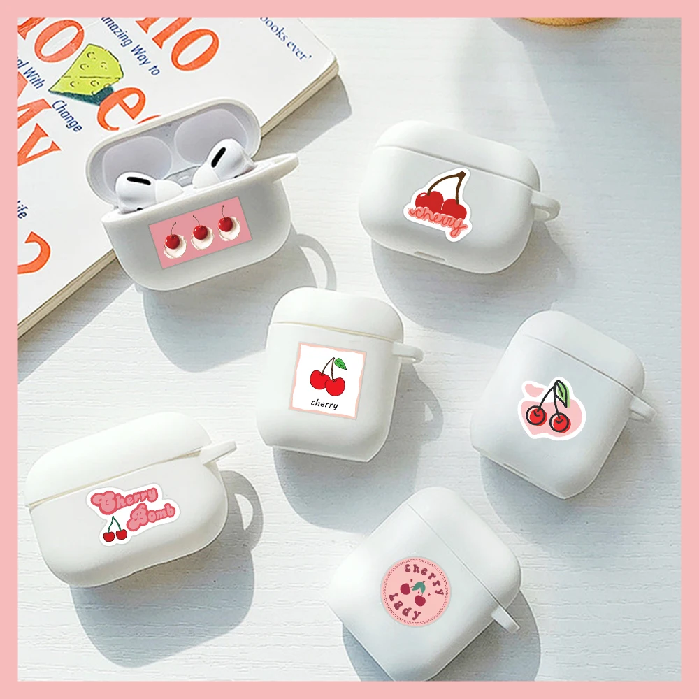 90PCS Cartoon Kawaii Pink Sweet Fruit Liqueur Cherry Jam Juice Stickers Laptop Guitar Phone Stationery Graffiti Kids Sticker