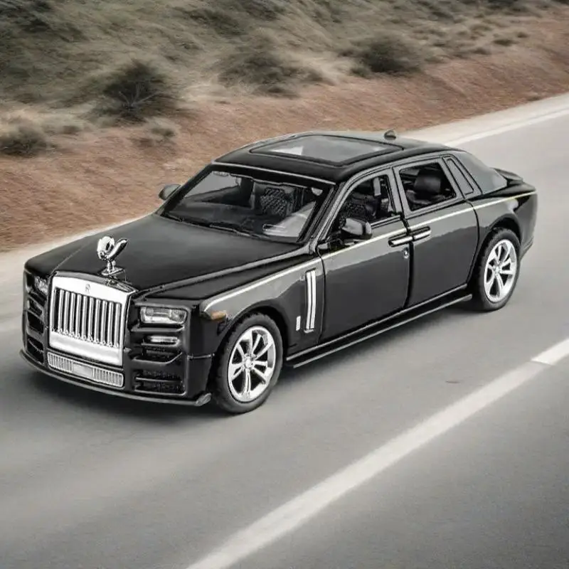 1:36 Rolls Royce Phantom High Simulation Diecast Metal Alloy Model Car Sound Light Pull Back Collection Kids Toy Gifts