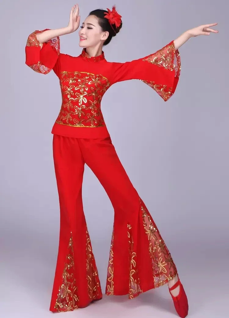 Antiquité chinoise de danse folklorique, vêtements de scène Yangko