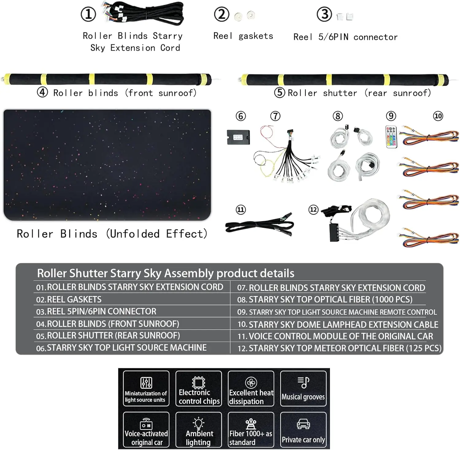 Electric Star Top Sunshade for Tea Model Y Enhance Your Driving Experience with an Electric Sunroof and Car Roof Light