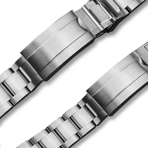 حزام ساعة من الستانلس ستيل للرجال، مشبك زر ضبط نحيف، سلسلة، 20 مم، 21 ملم، سناب رولكس سوباينر، دايتونا، سوب، توقيت غرينتش أعلى 9 مبيعات مونت بلانك ووتش طبق الأصل - No8