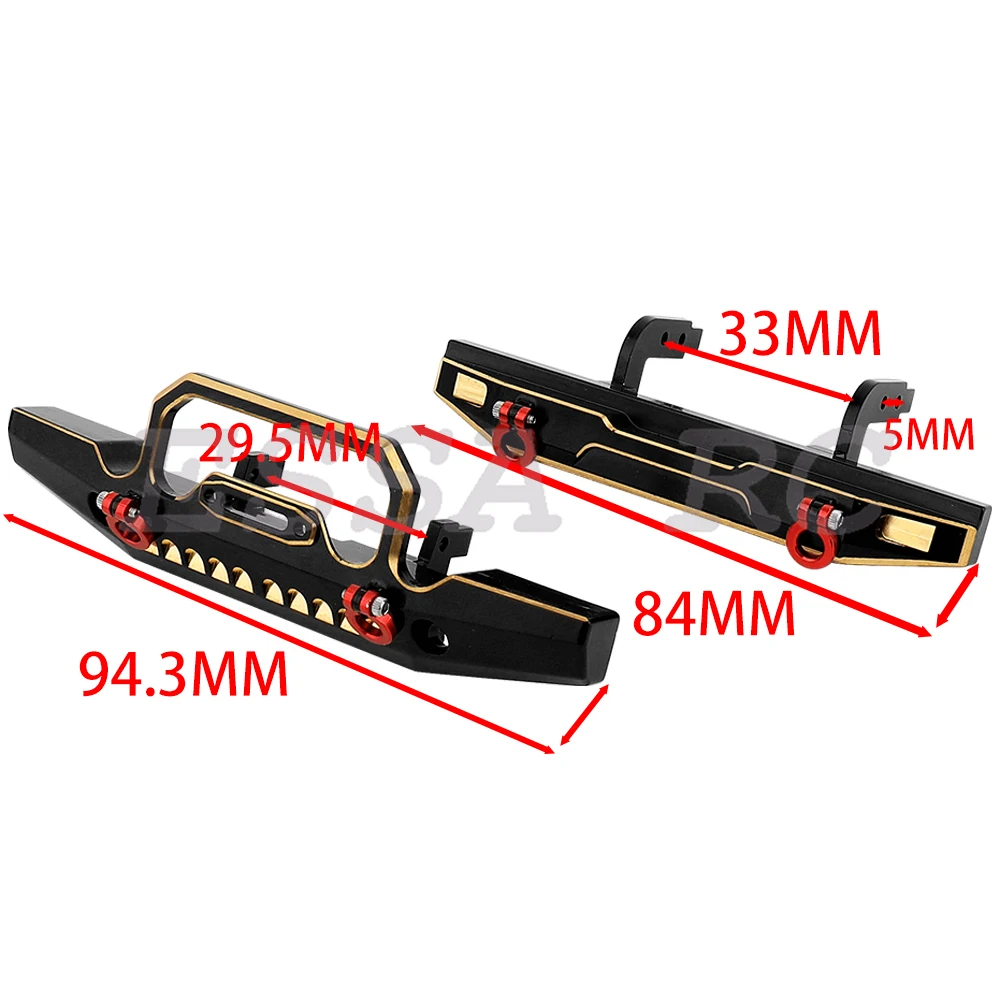 Brass Black Coating Front Rear Bumper for 1/18 RC Crawler Car TRX4M TRX4-M Defender Metal Upgrade Parts