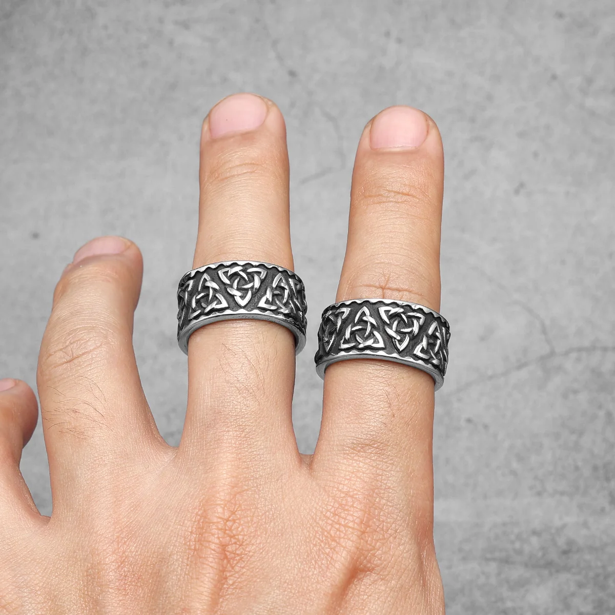 Nordic Viking Celtic Knot Stainless Steel Womens Mens Rings Punk Vintage For Boyfriend Biker Jewelry Creativity Gift Wholesale