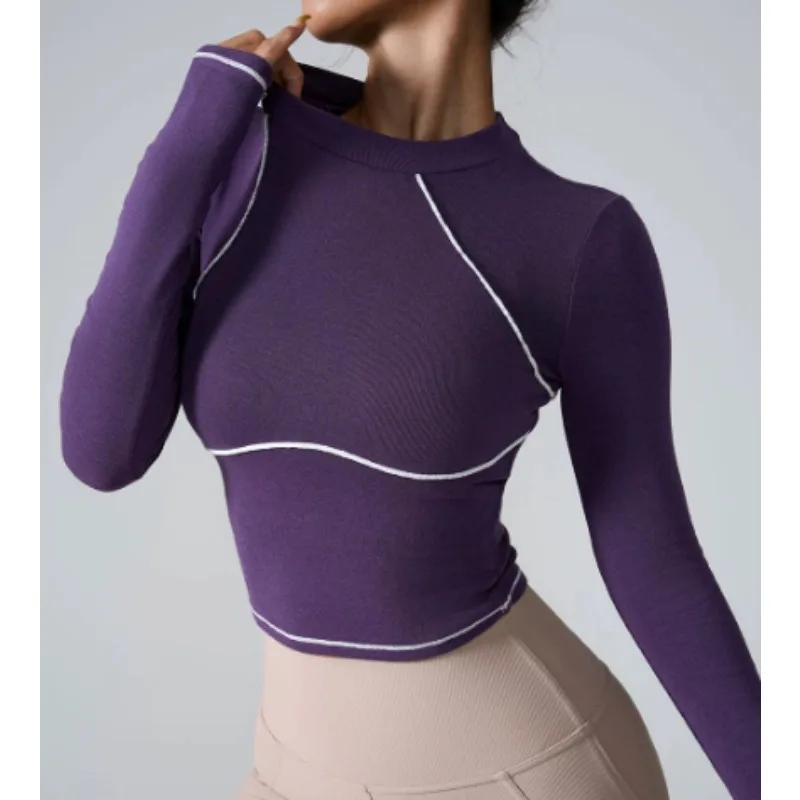 

Черная рубашка для йоги, блузка с длинными рукавами для тренировок, спортивный топ для спортзала, сексуальная футболка для фитнеса и бега для девочек, осенне-зимняя спортивная одежда