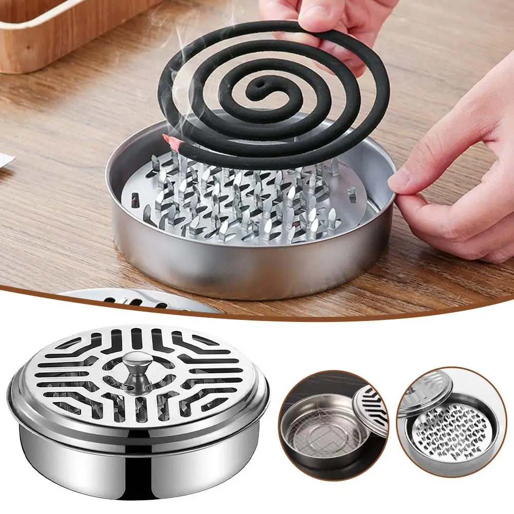 New Mosquito Coil Holder Mosquito Coil Box With Cover Mosquito Coil Tray Nail Tooth Mosquito Coil Holder Household Ash Tray