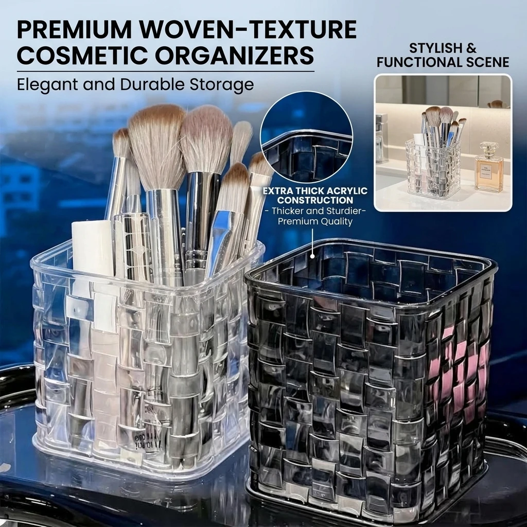 Desktop Makeup Brush Storage Box Pen Holder High-End Organizer for Lipsticks Brushes Cosmetic Tools And Accessories