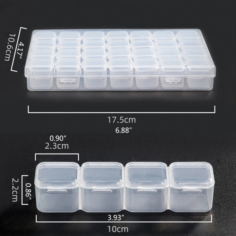 28 Grids Clear Plastic Box Storage Container Jewelry Box Bead Craft