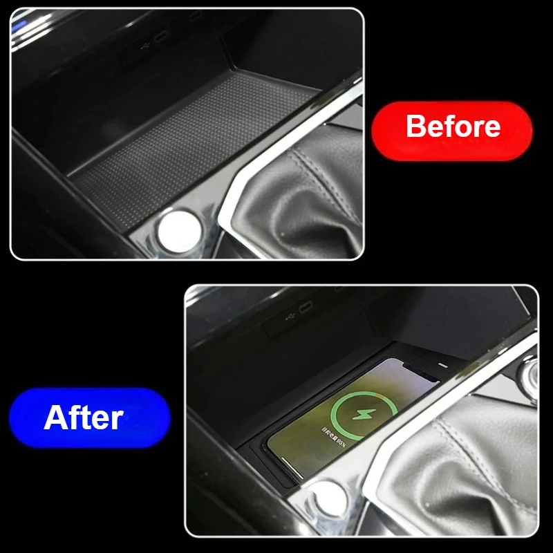 For Volkswagen Tanyue/Tayron 2018-2025 Car Wireless Charger 15W Fast Charging Center Console Mobile Phone Charger Accessories