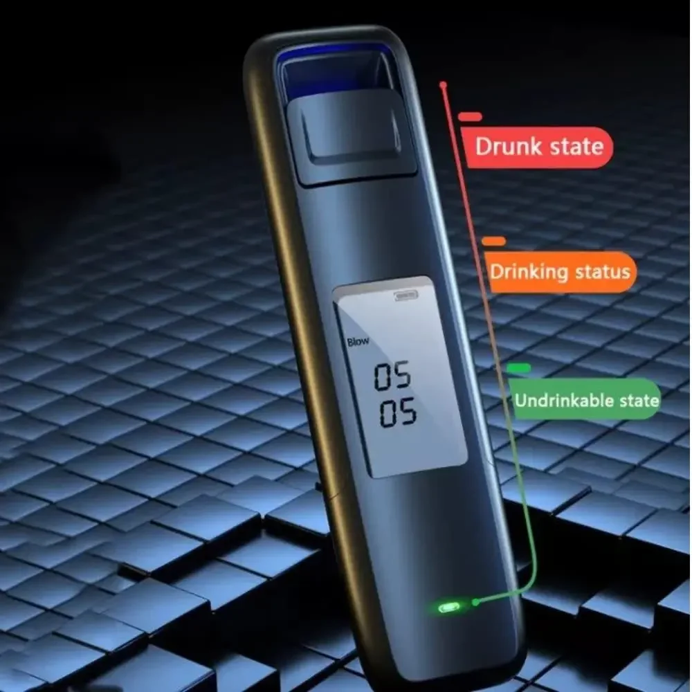2024 Etilometro senza contatto con schermo di visualizzazione digitale Analizzatore di etilometro ricaricabile USB Etilometro ad alta precisione