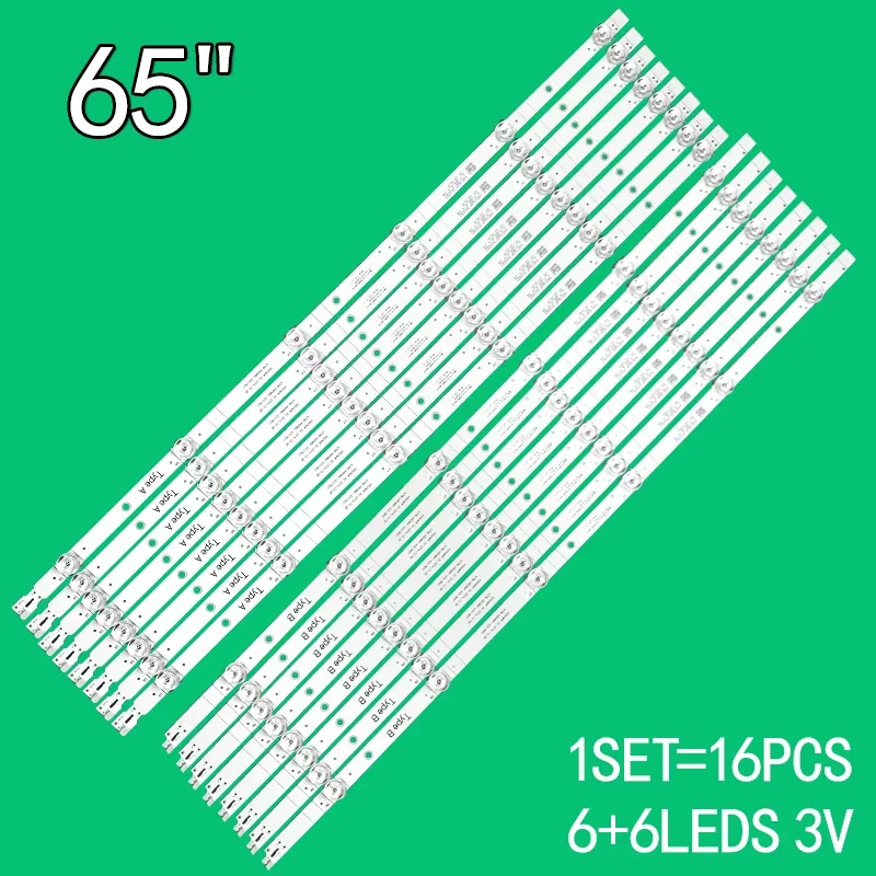 

16pcs FOR Philips 65-inch TV 3V4708-K65WDF-A2113N21 4708-K65WDF-A2113N31 K650WDF A2 65DS8800 65PUF7184/T3 LED backlight bar