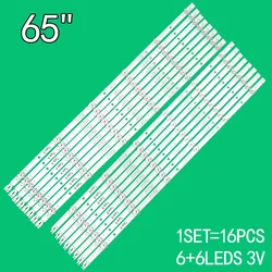 16 sztuk dla Philips 65-calowy telewizor 3V4708-K65WDF-A2113N21 4708-K65WDF-A2113N31 K650WDF A2 65DS8800 65PUF7184/T3 listwa oświetleniowa LED