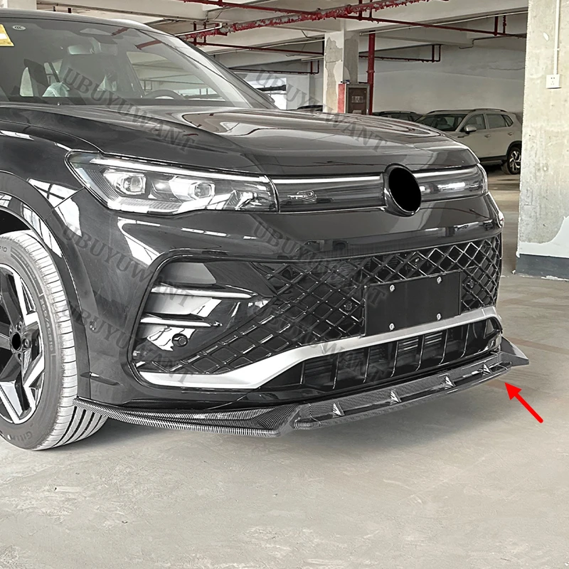 For VW Tiguan Rline 2024+ Front Bumper Lip Spoiler Splitters Body Kit Aprons Cover Guard Trim