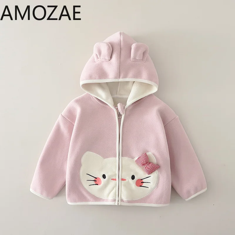 Dave Bella Children's Autumn Winter Warm Hooded Coat for Boys Girls Casual Soft Top Kids Warm Outdoor Outwear Jacket