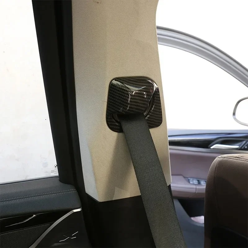 Naklejki Ozdobne Ramki Osłony Podstawy Pasa Bezpieczeństwa Samochodowego w Stylu Karbonu ABS do BMW X3 G01 X4 G02 2018-2022