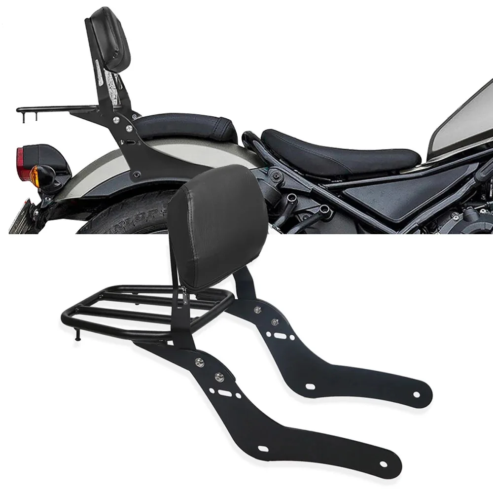 

Motorcycle Passenger Backrest Sissy Bar With Luggage Rack Compatible For 300 500 CMX500 CMX300 2017 - 2023