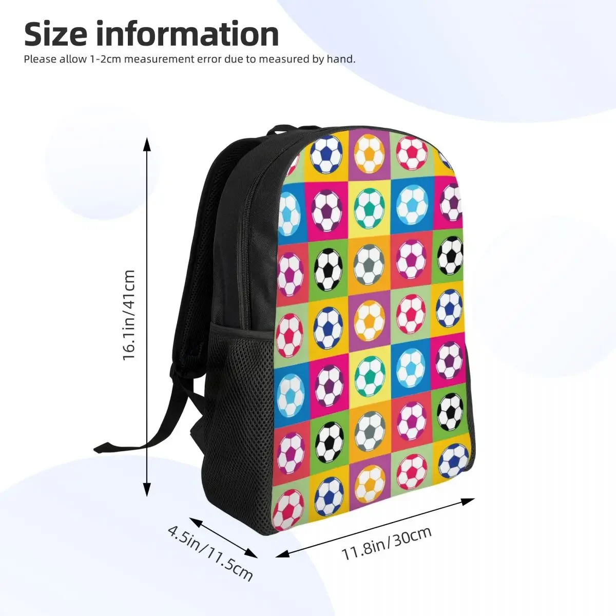 Custom Soccer Balls Lover Football Backpacks for Men Women Waterproof College School Sports Gift Bag Printing Bookbags