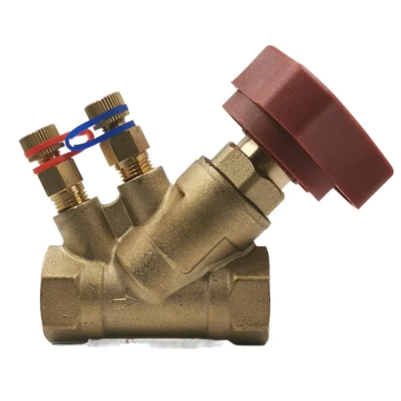 

Brass internal thread buckle digital locking static balance valve air conditioning pipe