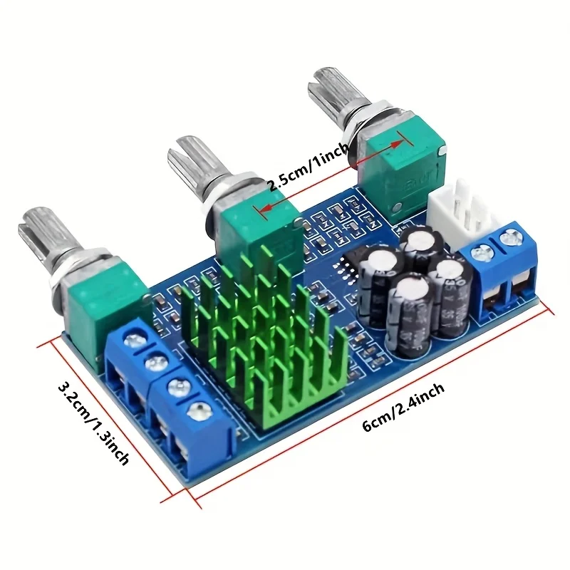 DC 12V To 24V 2X80W XH-M567 TPA3116D2 Dual Channel Digital Amplifier Board High And Low Adjust On-board Operational Amplifier